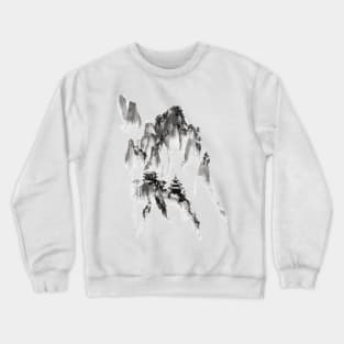 A Japanese Temple In The Foggy Mountain Crewneck Sweatshirt